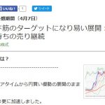 ■本日の重要目標値レベル：ドル円　ターゲットはヤフーにも掲載 0406